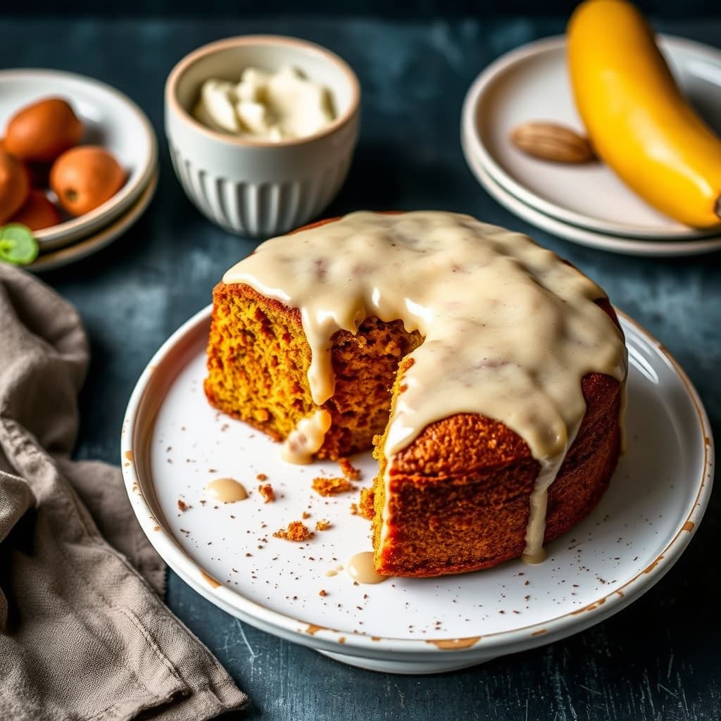 Krydret søtpotetkake med brunsukkerglasur