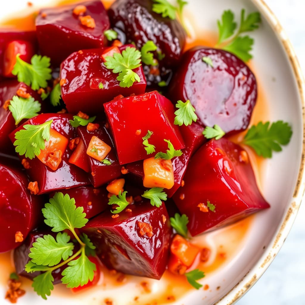 Krydret syltede rødbeter