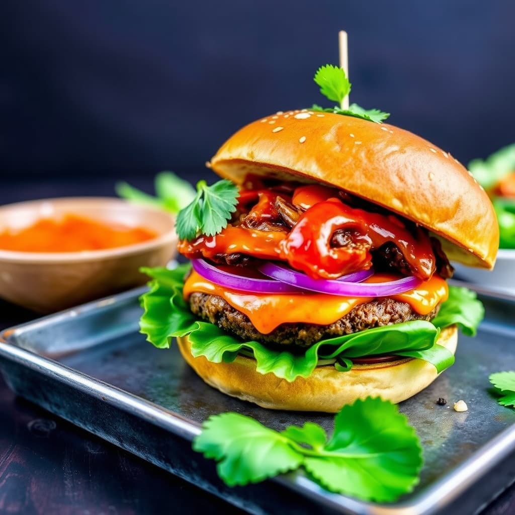 Krydret thailandsk vegansk burger