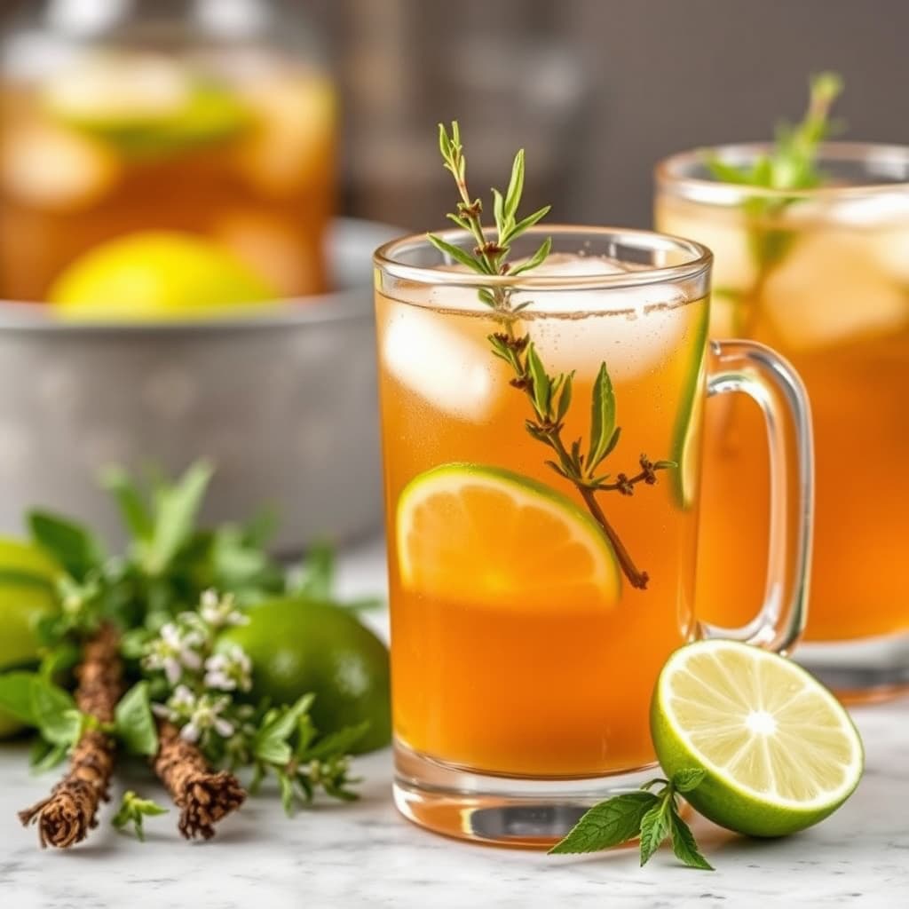 Krydret timian- og lime-icedte