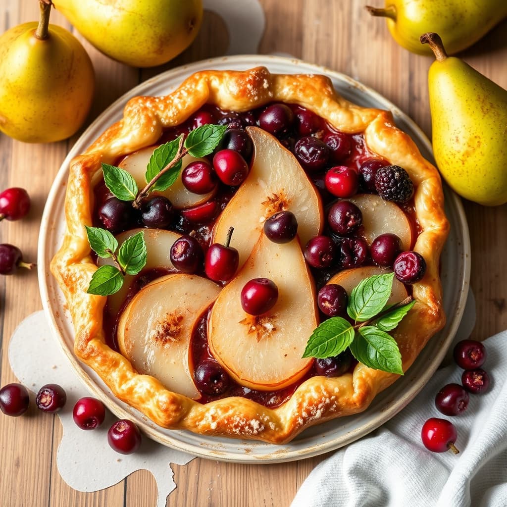 Krydret tranebær- og pæretær