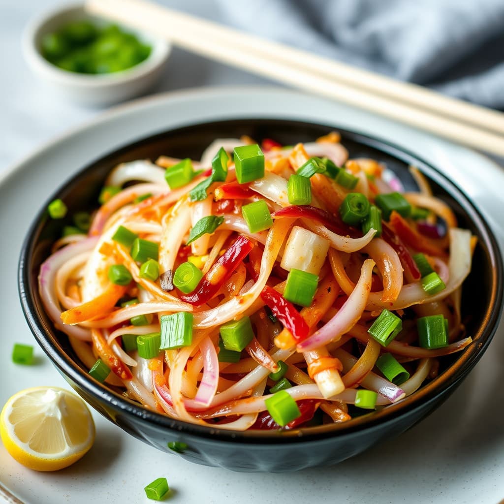 Krydret vårløk- og løksalat