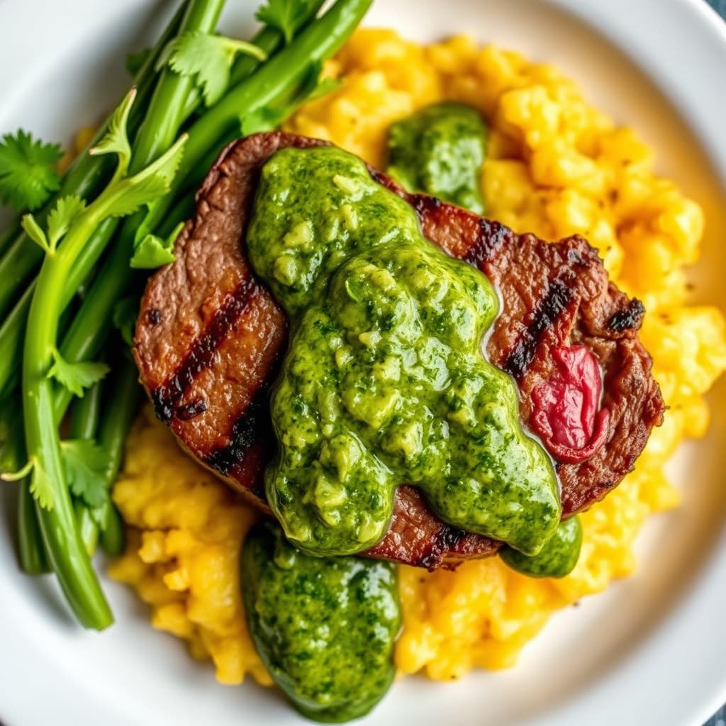 Kullgrillet indrefilet med potetmos og salsa verde