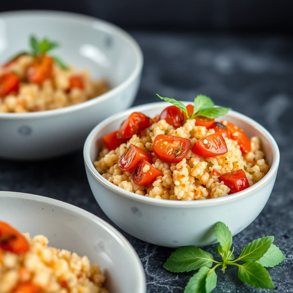 Kuskus med ovnsbakte tomater