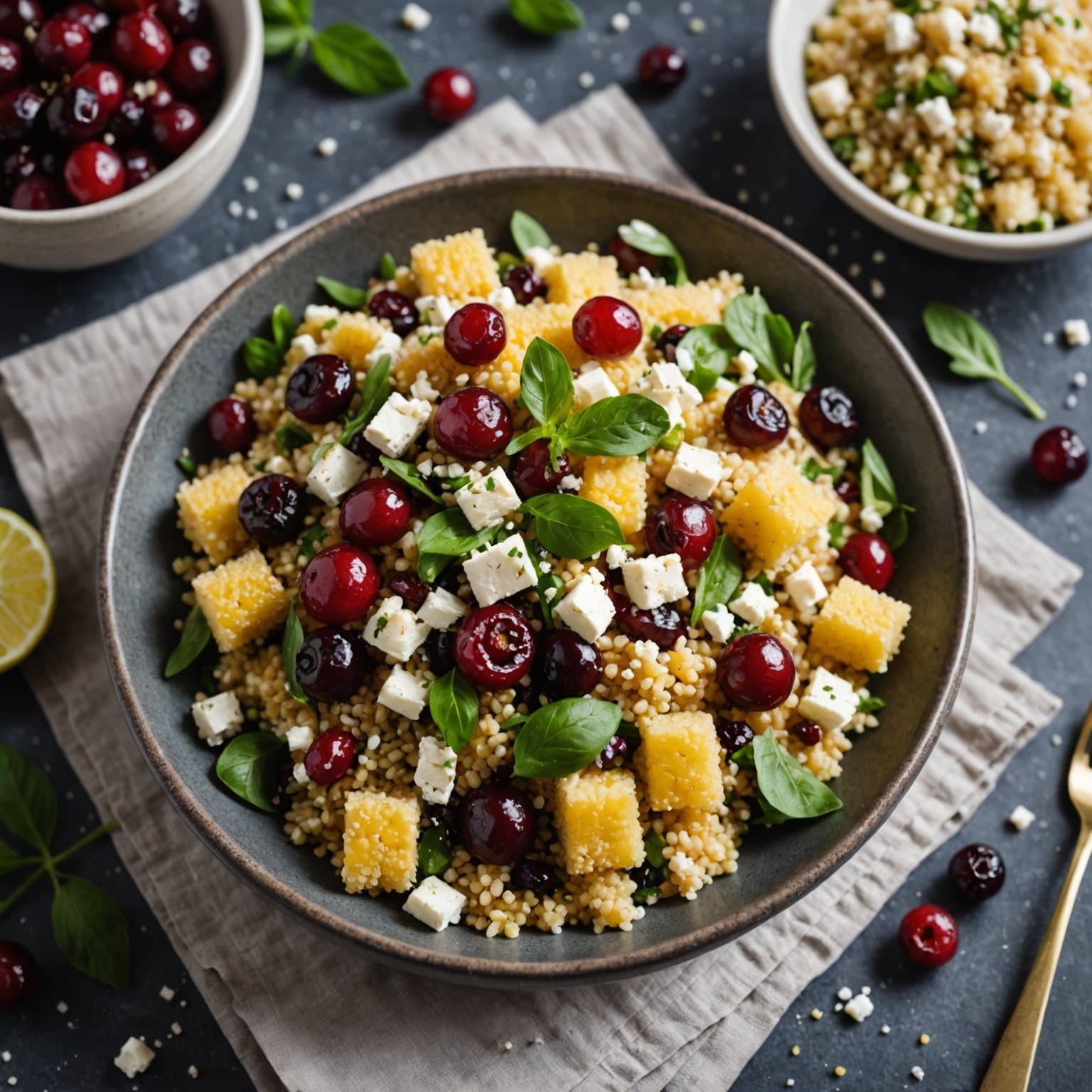 Kuskuss, tranebær og fetaostsalat