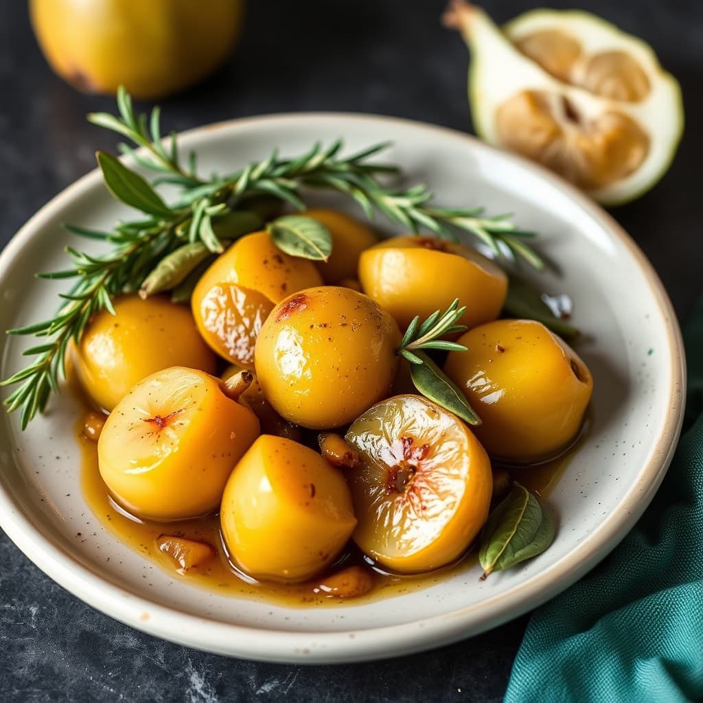 Kvint med laurbærblader og rosmarin