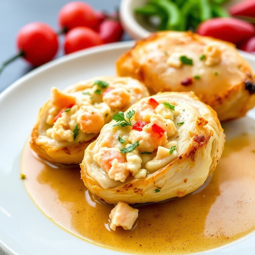 Kylling fylt med hummerkjøtt