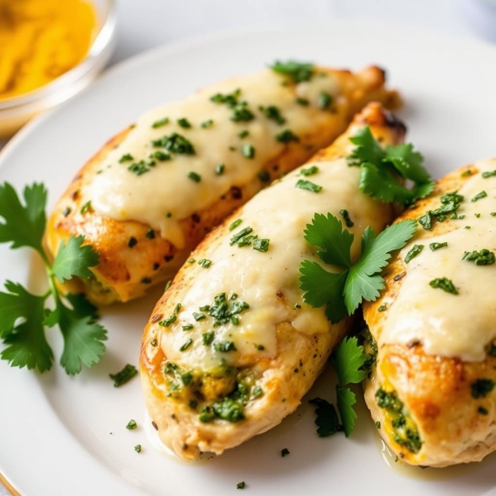 Kylling fylt med koriander og gurkemeie