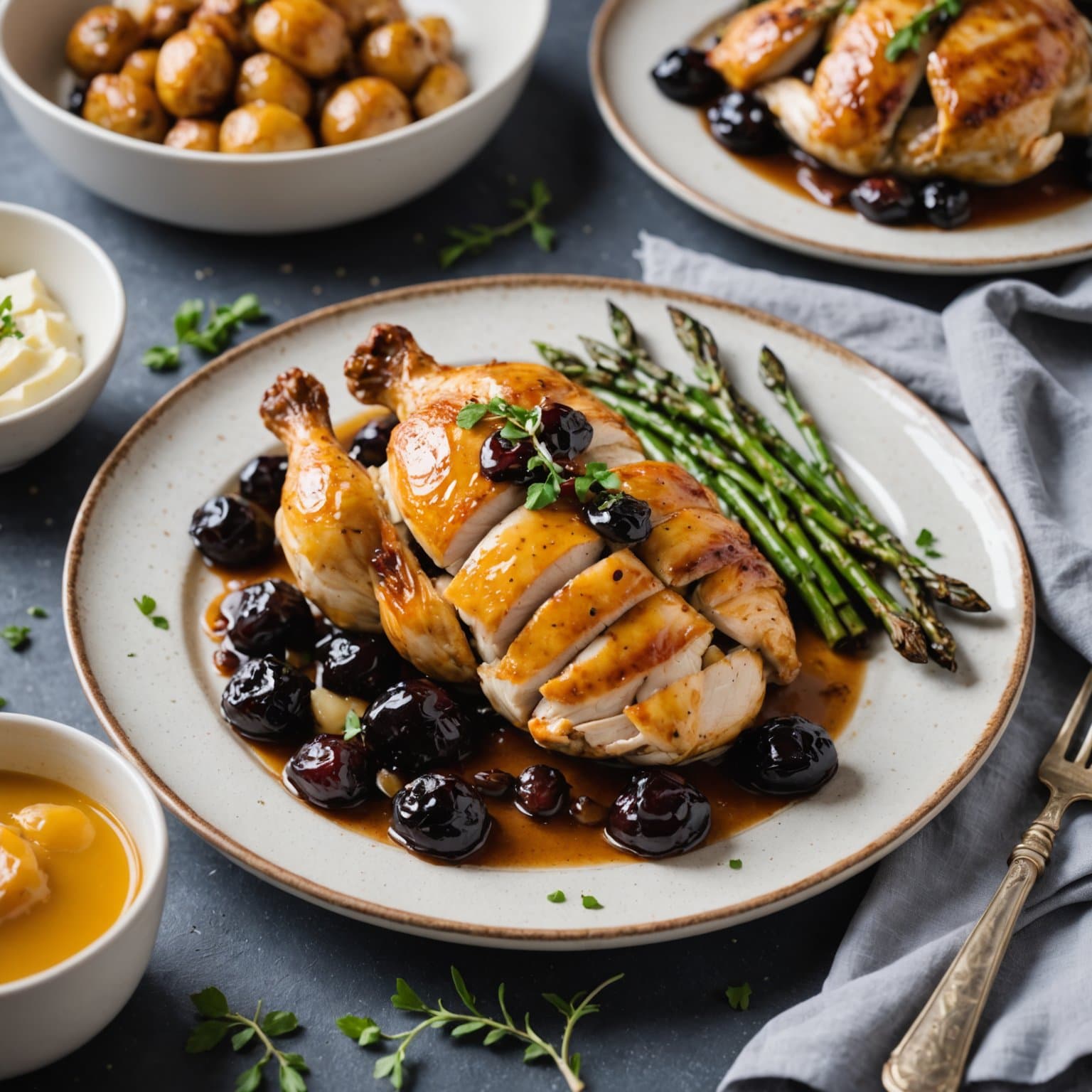 Kylling fylt med prune og Brie