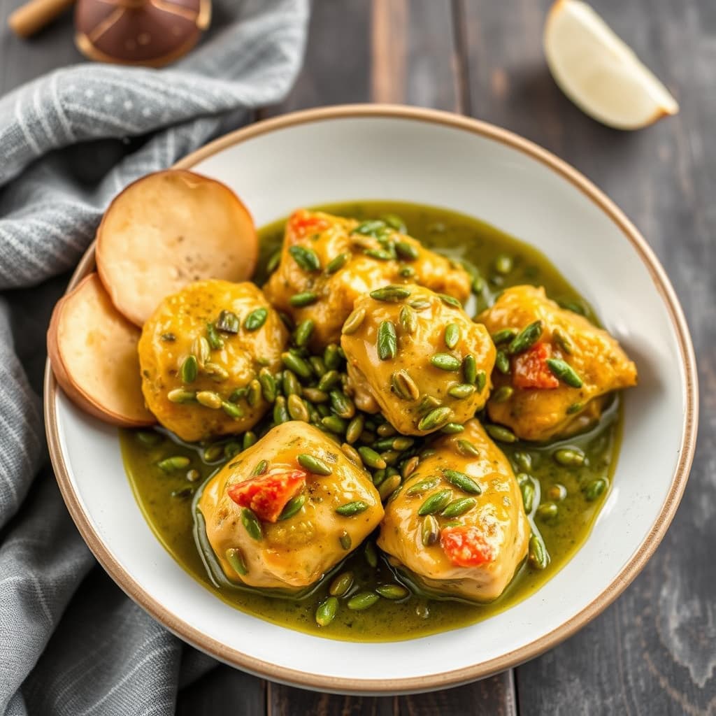 Kylling i grønn gresskarsaus