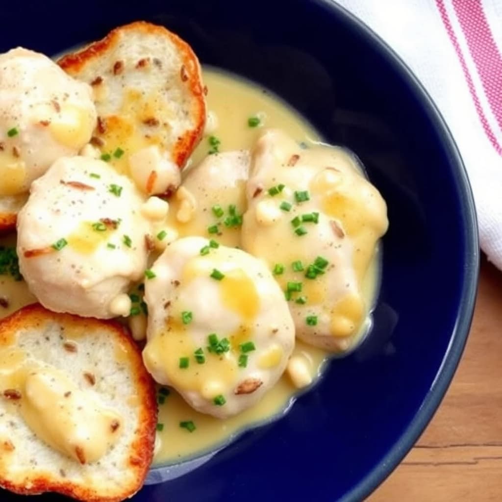 Kylling i kremet Dijon- og sherrysaus