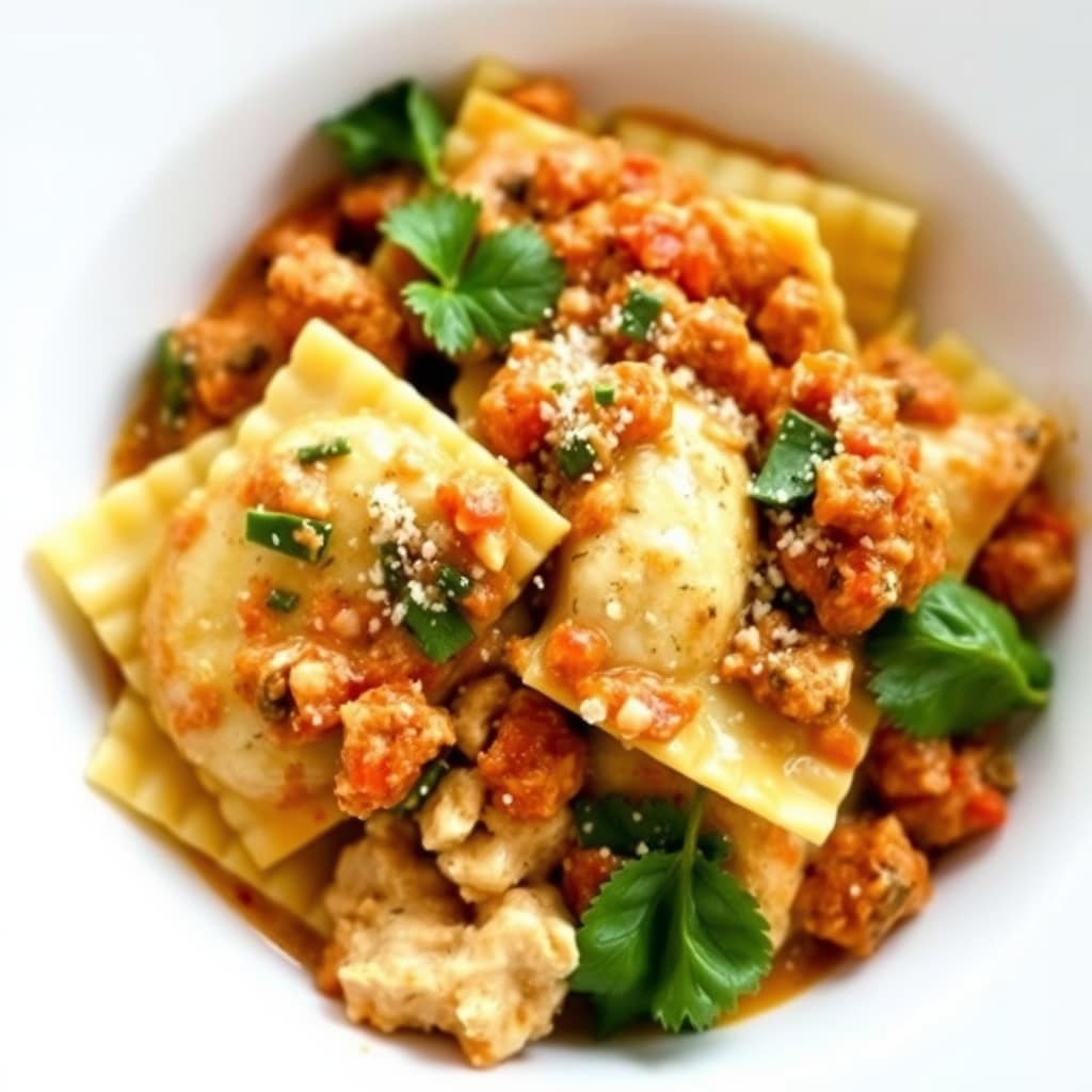 Kylling Marsala-raviolifylling