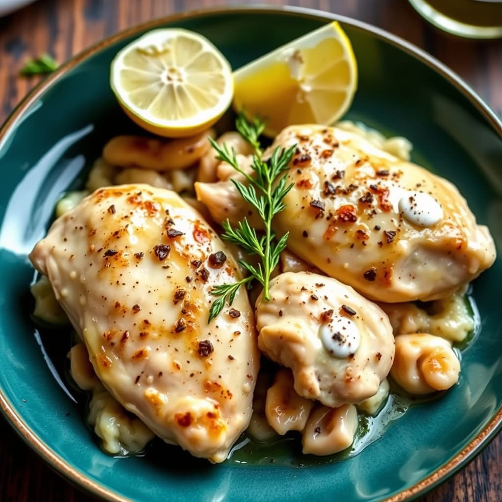 Kylling med estragon og hvitvin