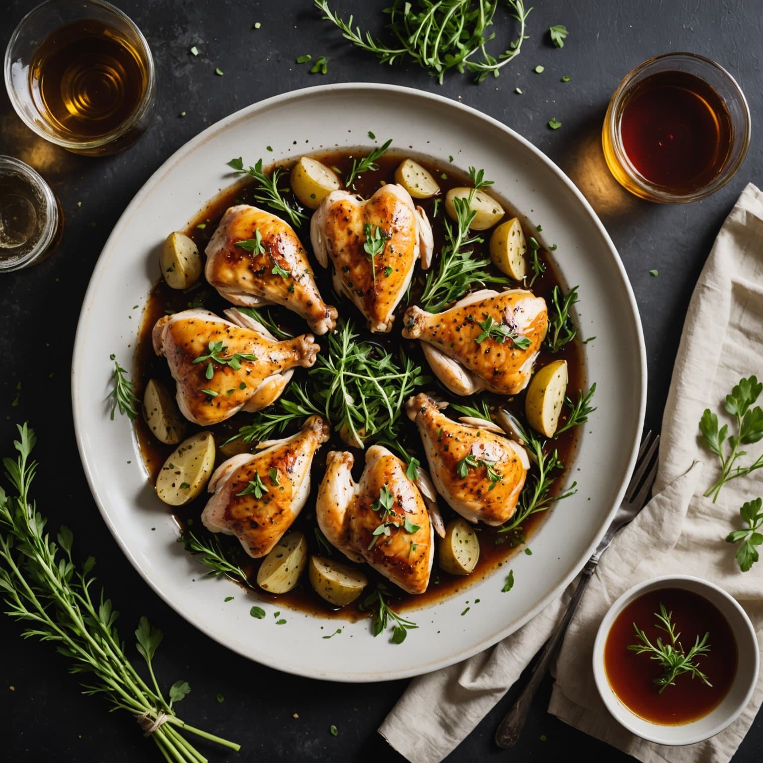 Kylling med ferske urter og sherry-vineddik