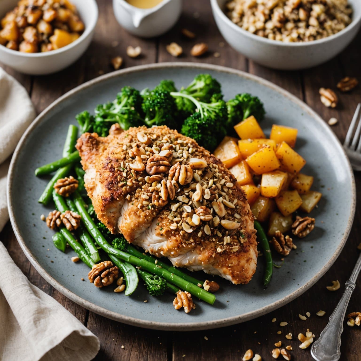 Kylling med hvitløk- og valnøttemantel