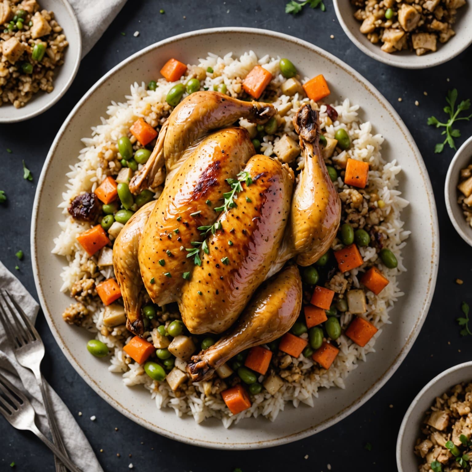Kylling med ris og stuffing