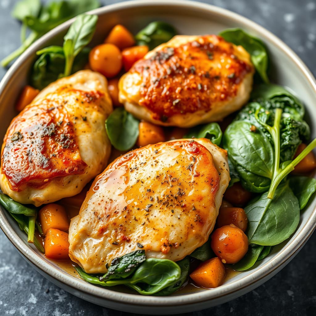 Kylling med spinat