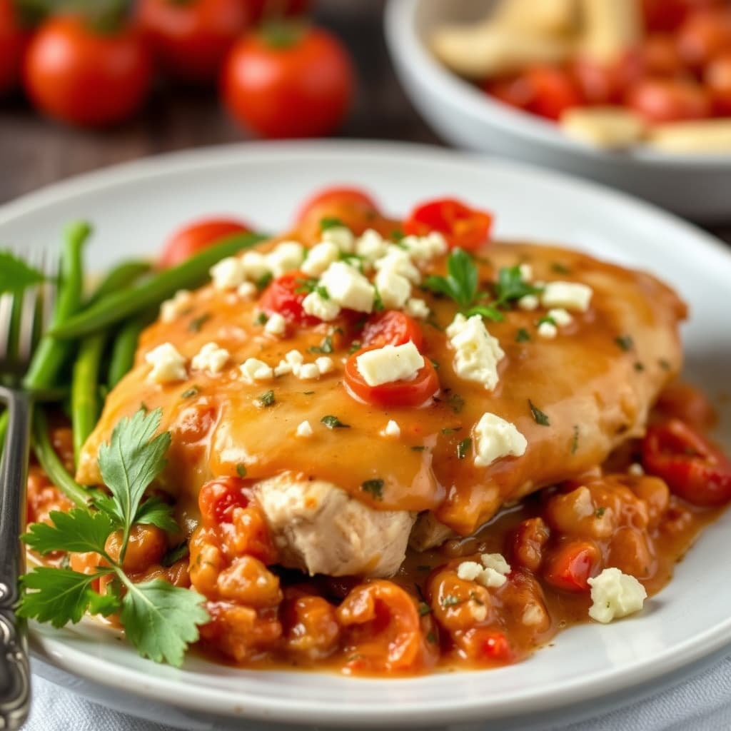 Kylling med tomat- og fetaostsaus