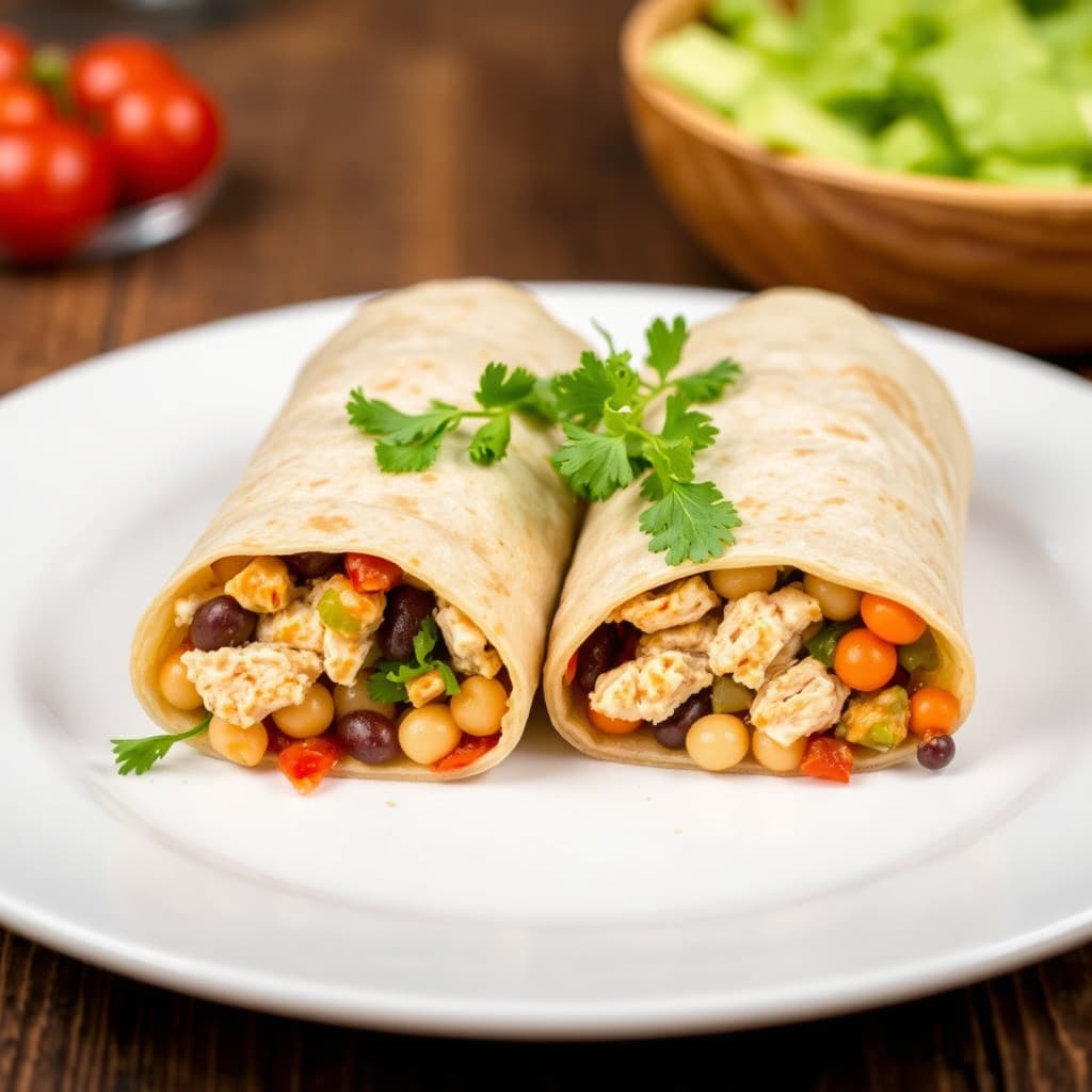 Kylling- og bønneburritos