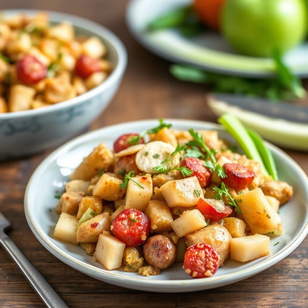 Kylling- og eplesausage med fyll av fersk fennikel