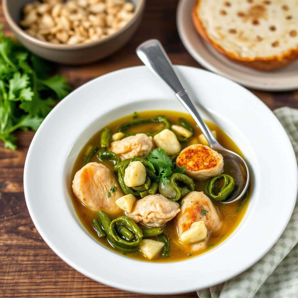 Kylling- og escarolesuppe med fennikel