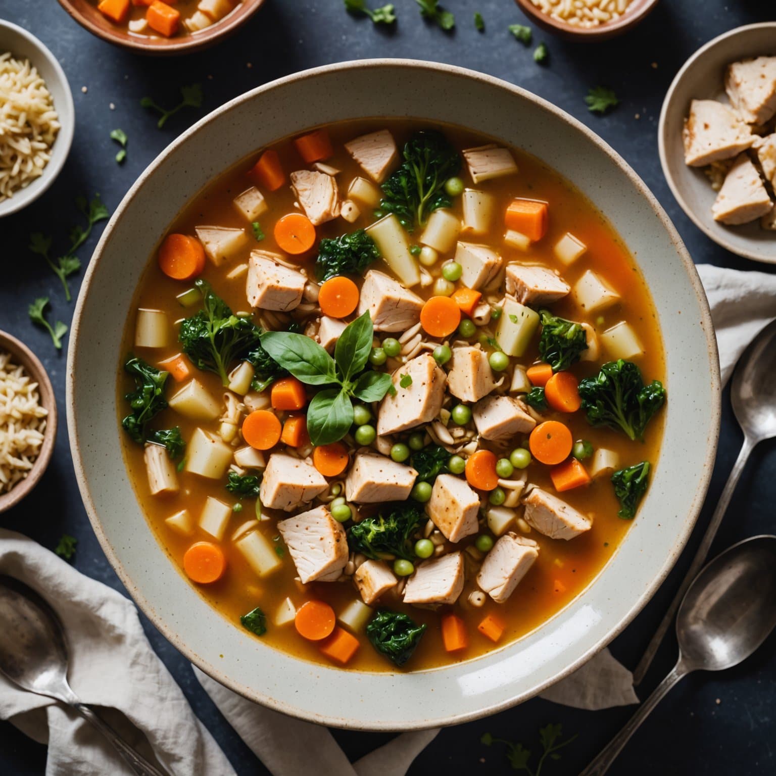 Kylling- og grønnsakssuppe med ingefær