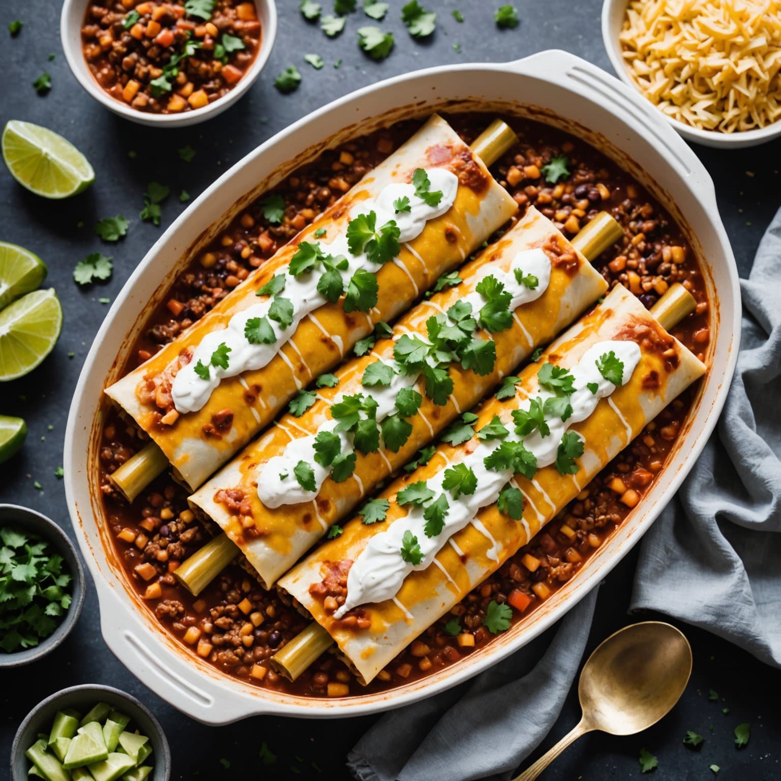 Kylling Picadillo Enchiladas