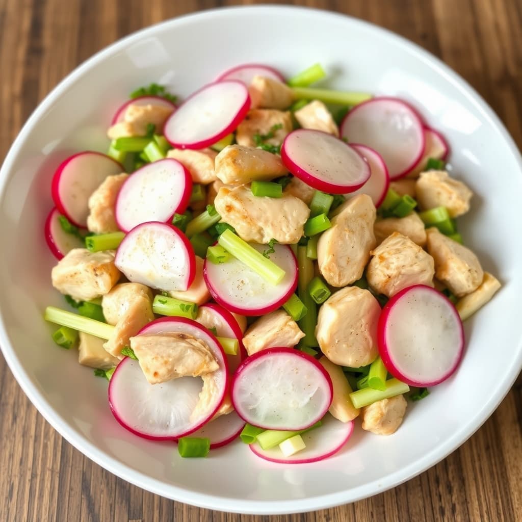 Kylling-, selleri- og reddiksalat