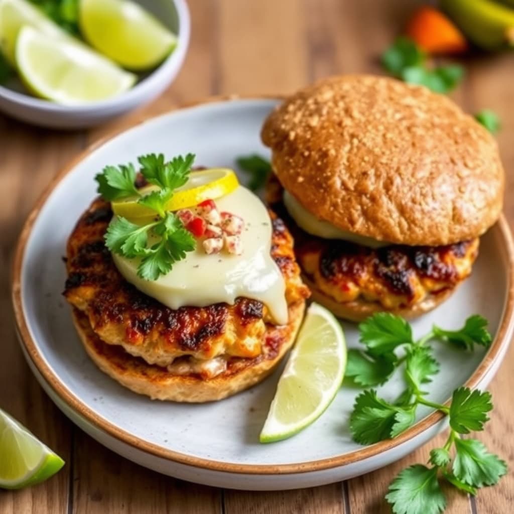 Kyllingburgere med sitrongress og lime