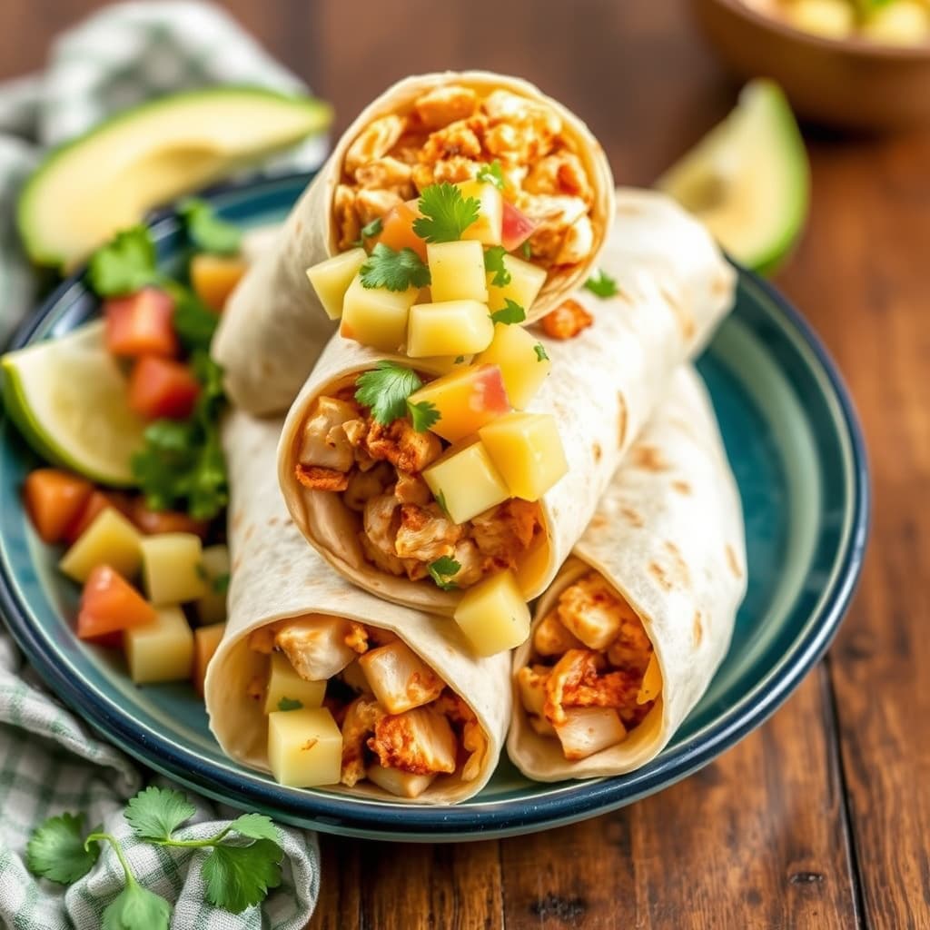 Kyllingburritos med ananas-salsa