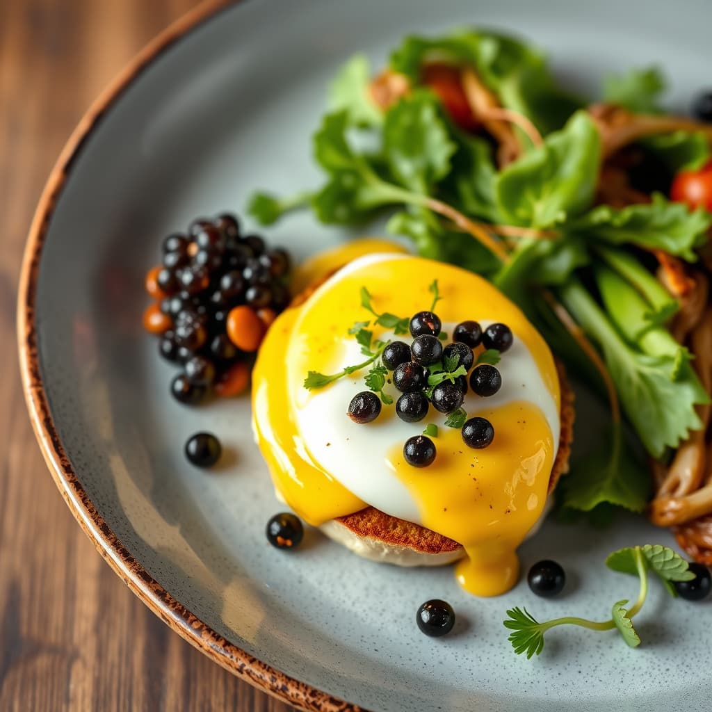 Kyllingegg Benedict og kaviar