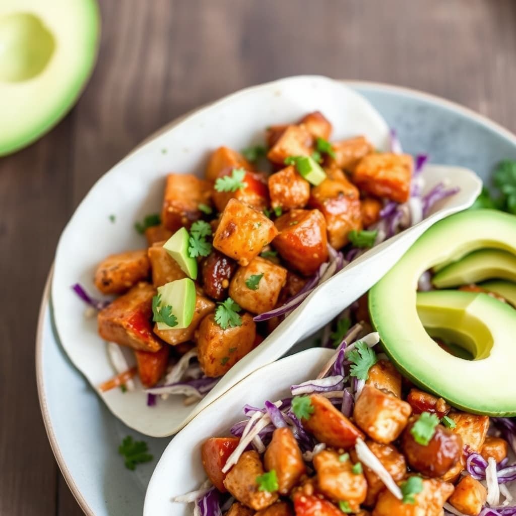 Kyllingfajitas med sprø kål med lime og avocado