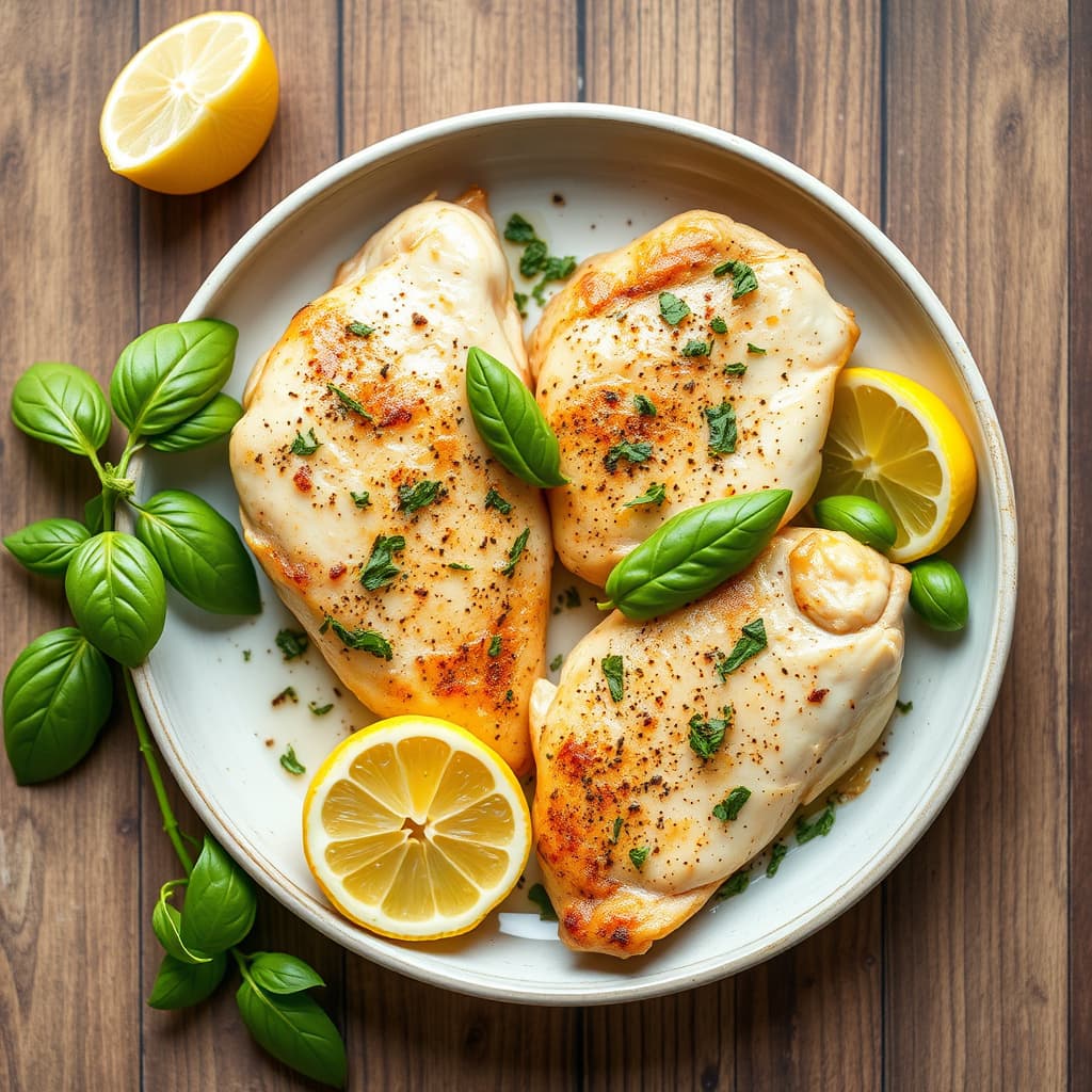 Kyllingfilet fylt med sitron, hvitløk og basilikum