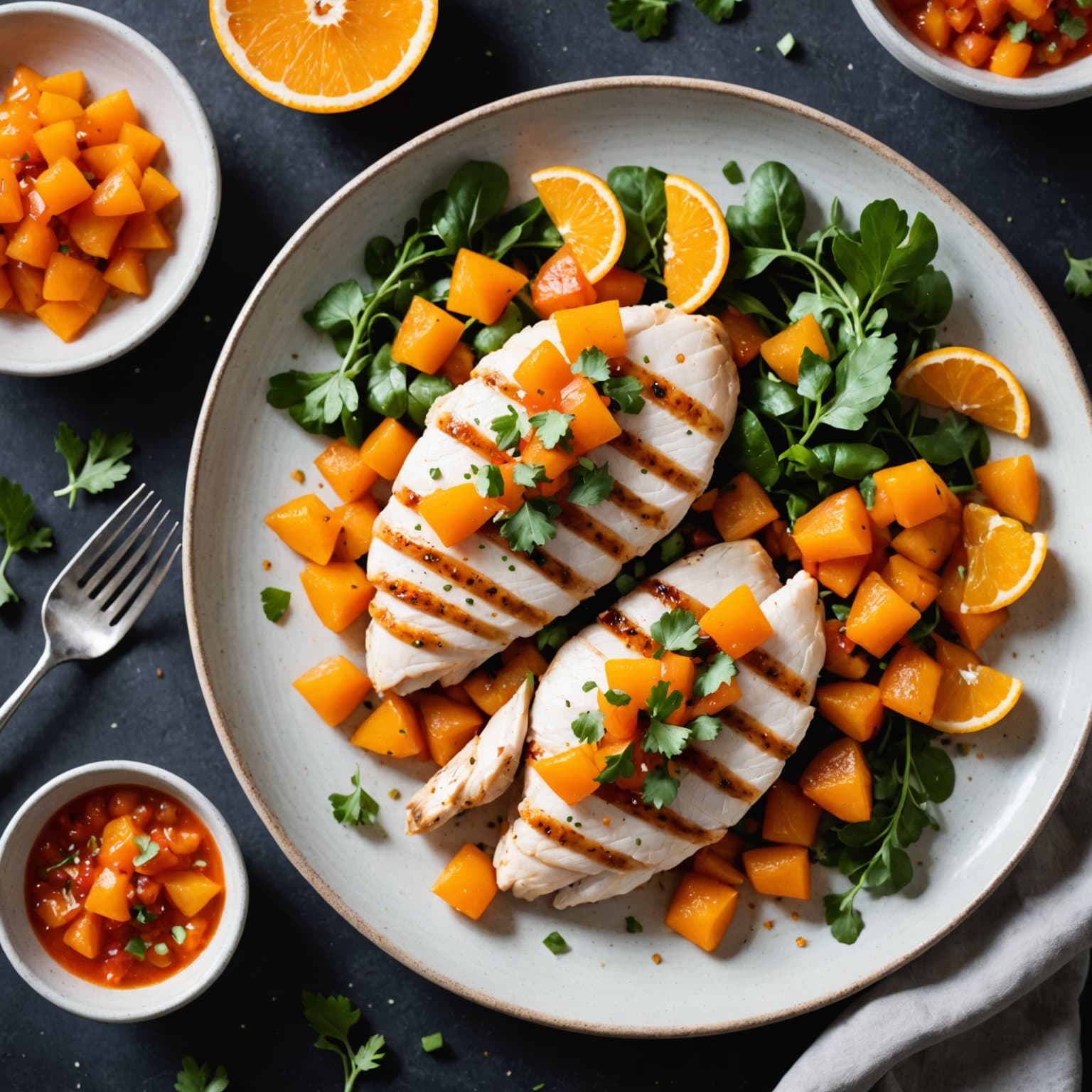 Kyllingfileter med clementinesalsa