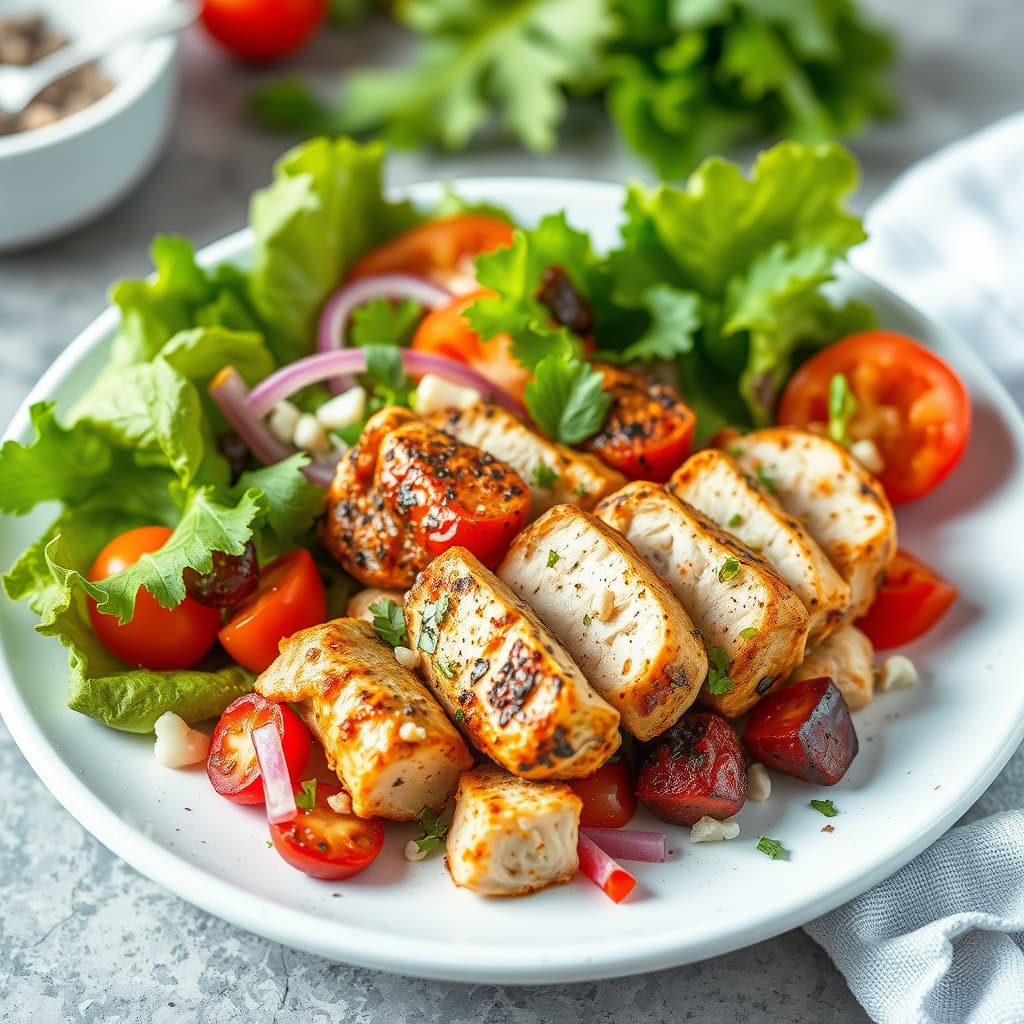 Kyllingkebab-salat