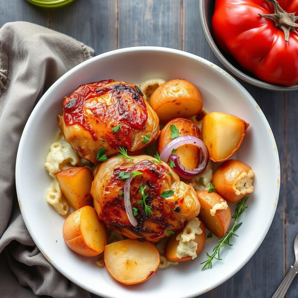 Kyllinglår med røkt paprika, potet og løk