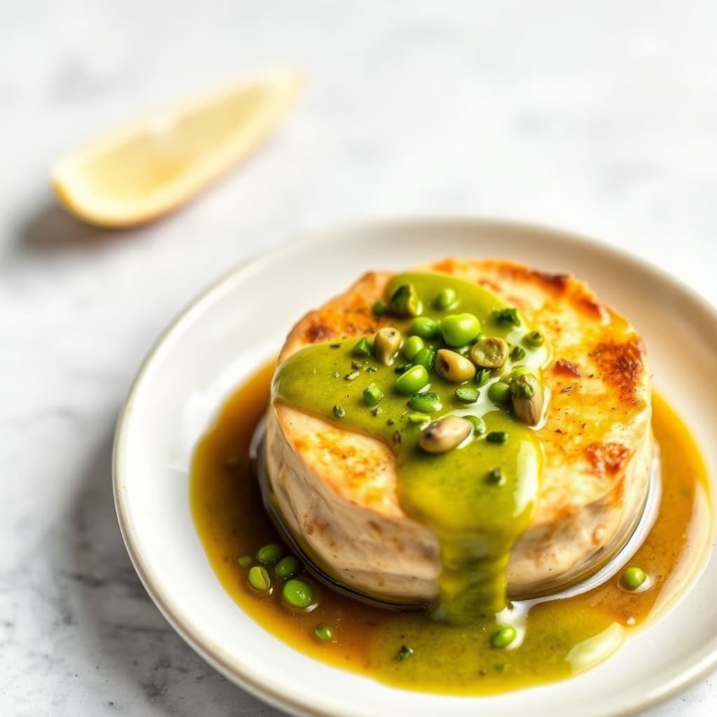 Kyllinglever- og shiitakepudding med edamamesaus