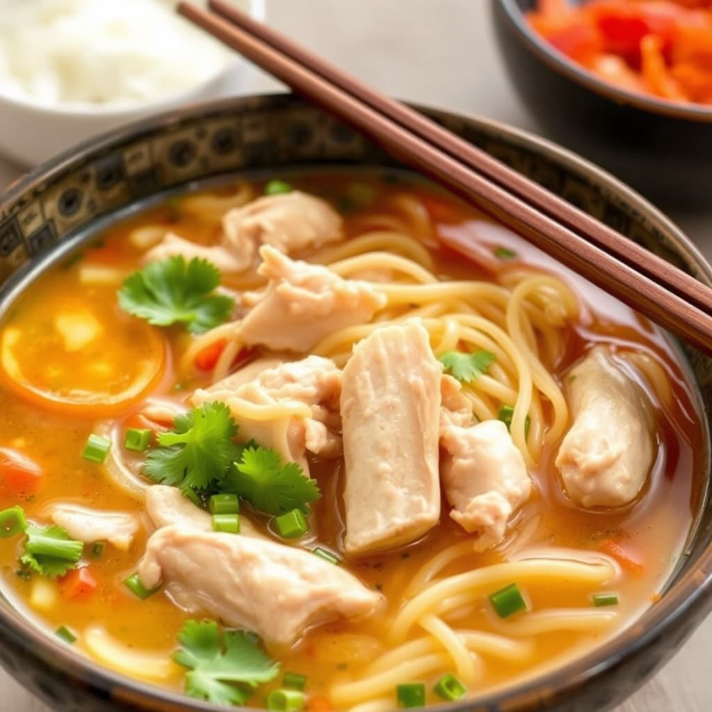 Kyllingnudelsuppe – asiatisk stil