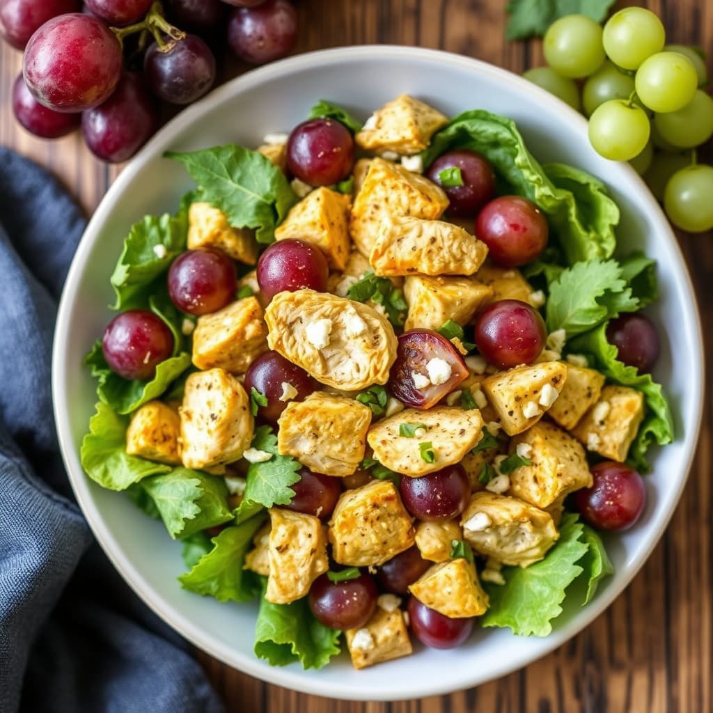 Kyllingsalat med curry og druer