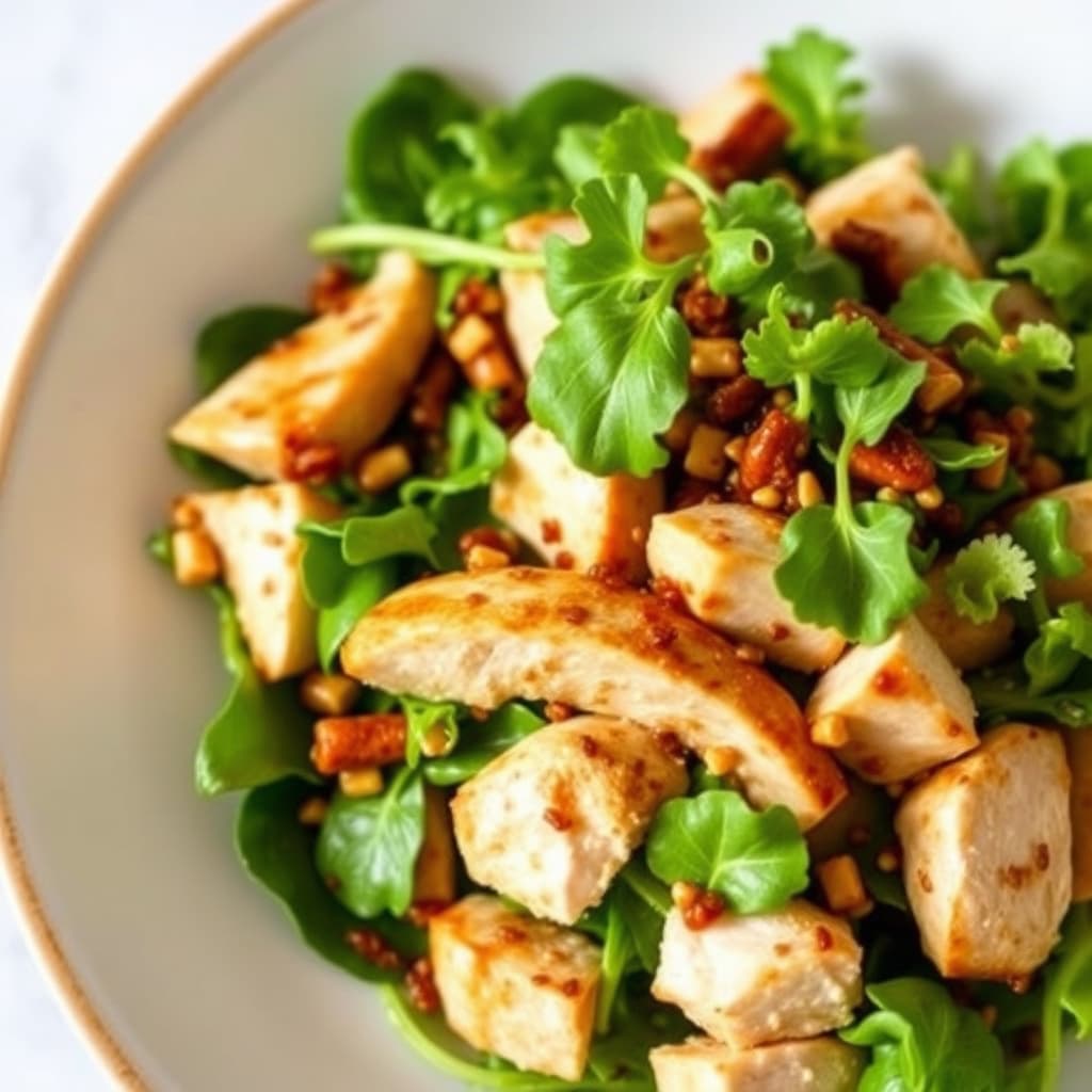 Kyllingsalat med vannkresse og hoisinsausvinaigrette