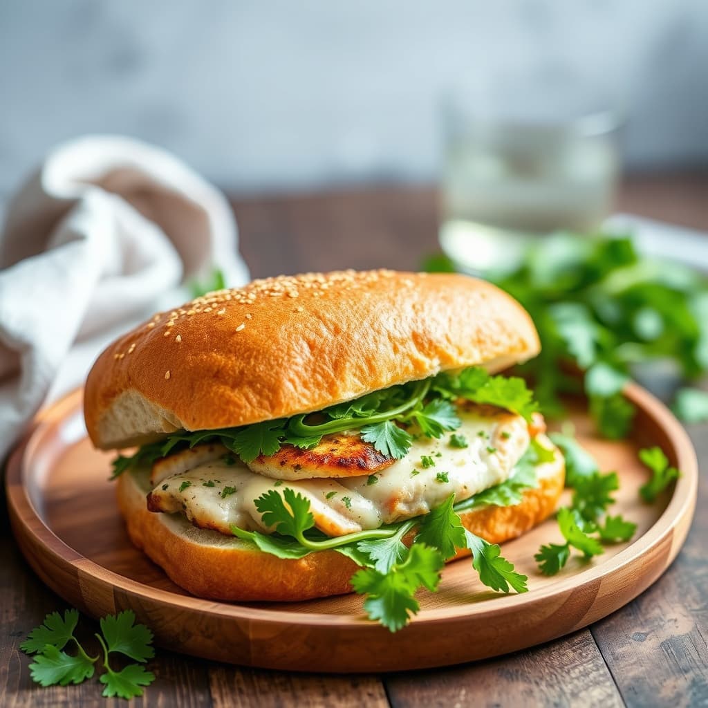 Kyllingsandwich med korianderinfusjon