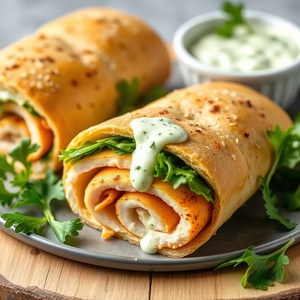 Kyllingsandwich med ruccola og persille-aioli