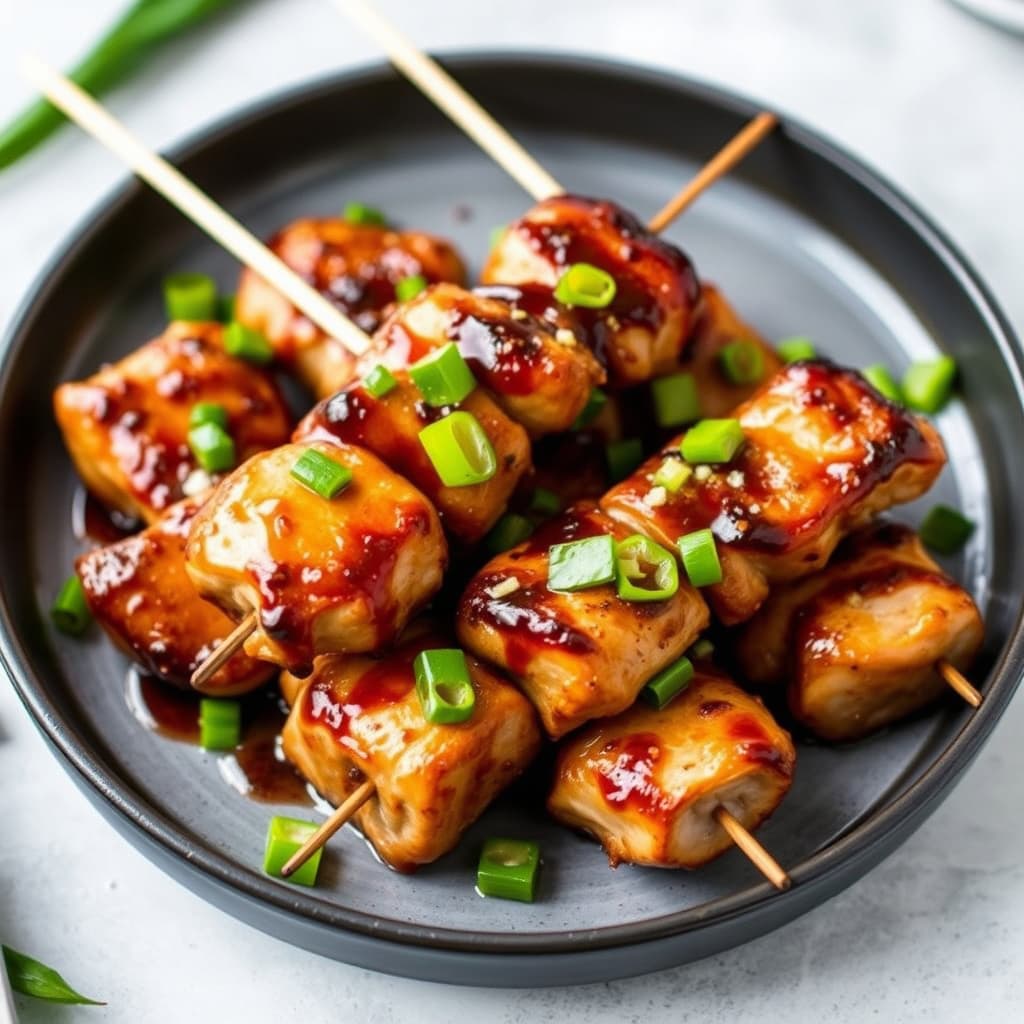 Kyllingspyd med soyaglasur og vårløk