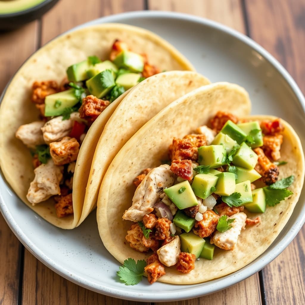 Kyllingtacos med avokadosalat