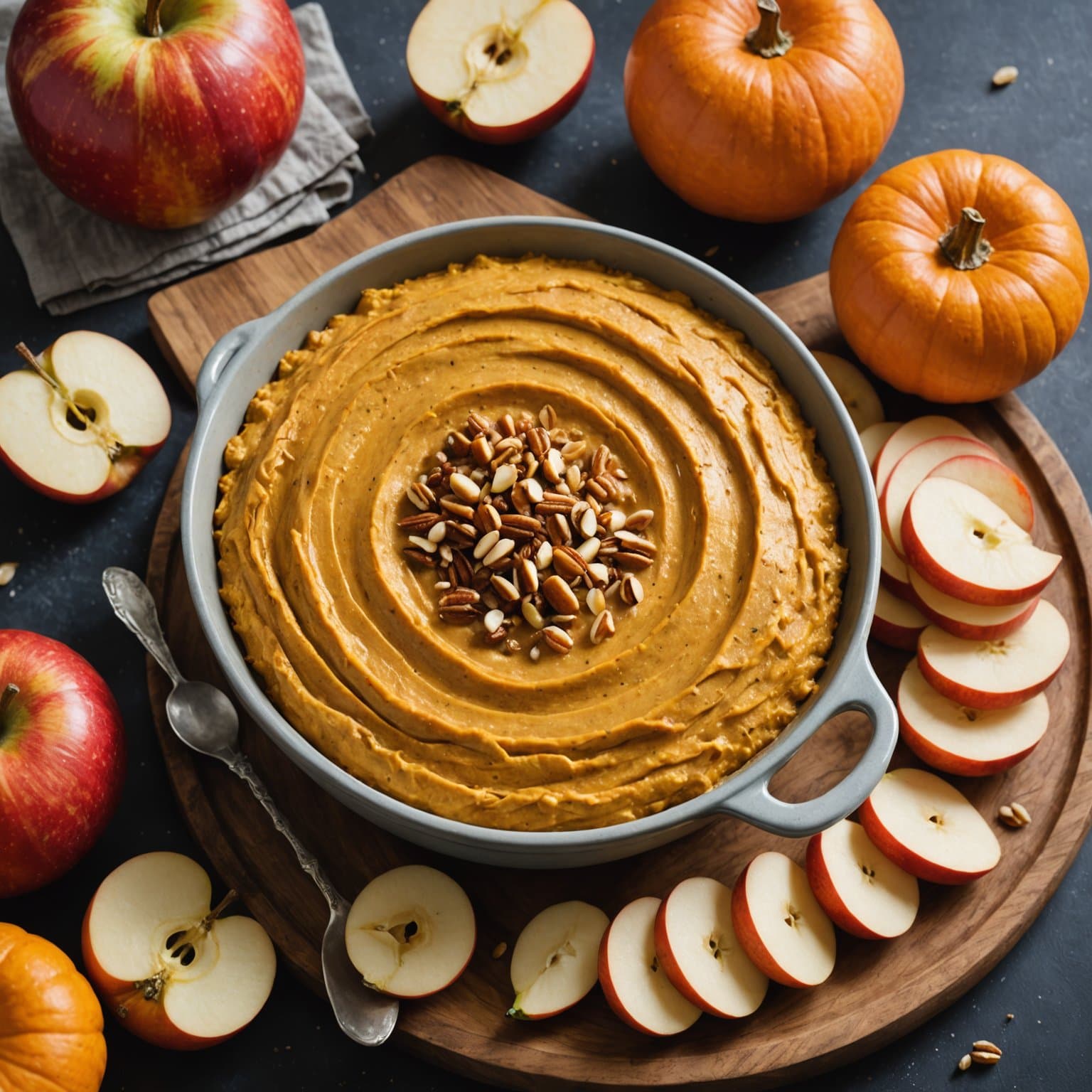 Lækker æble- og græskardip