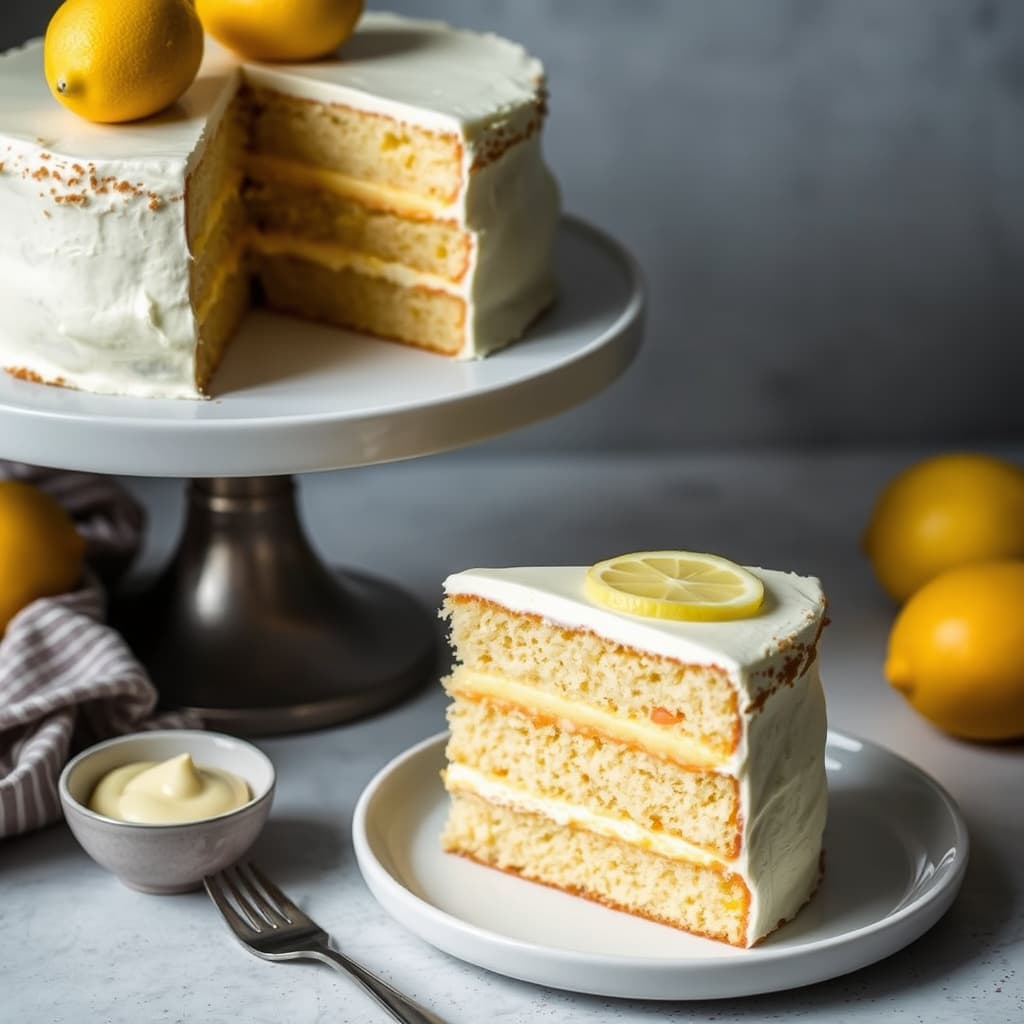 Lagvis sitronkake med sitronkrem