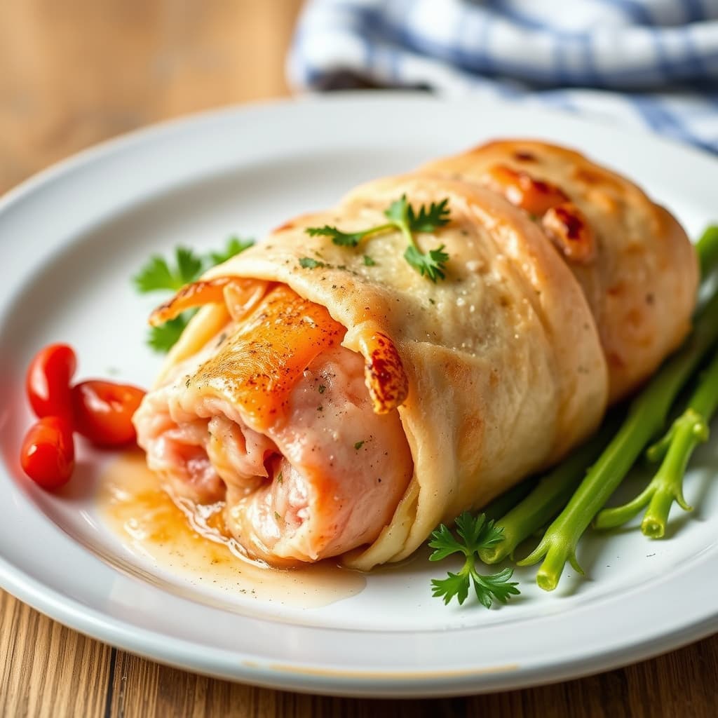 Laks i et teppe av pølser