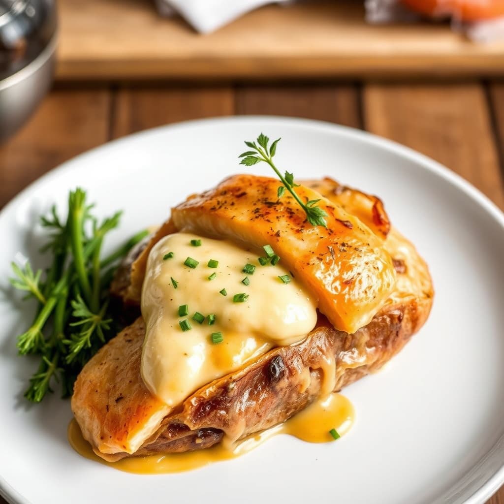 Laks med Beurre Rouge og bakt potet fylt med røkelaks