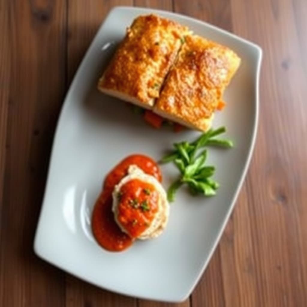 Laks Wellington med rød peppersaus