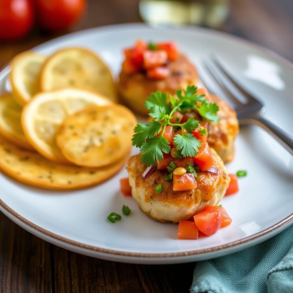 Lakseboller med fersk tomatsalsa